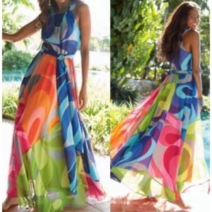 Soft Surroundings rainbow carnivale maxi dress size  petite Small